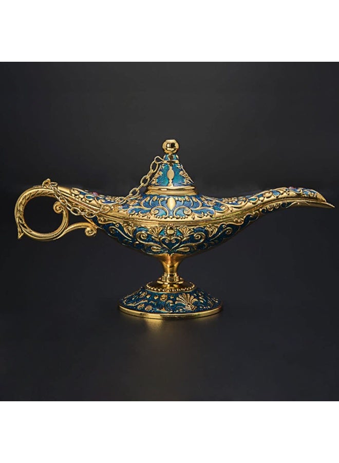 AVESON Classic Vintage Aladdin Magic Genie Costume Lamp Home Table Decoration & Gift, Golden Blue - Image 4